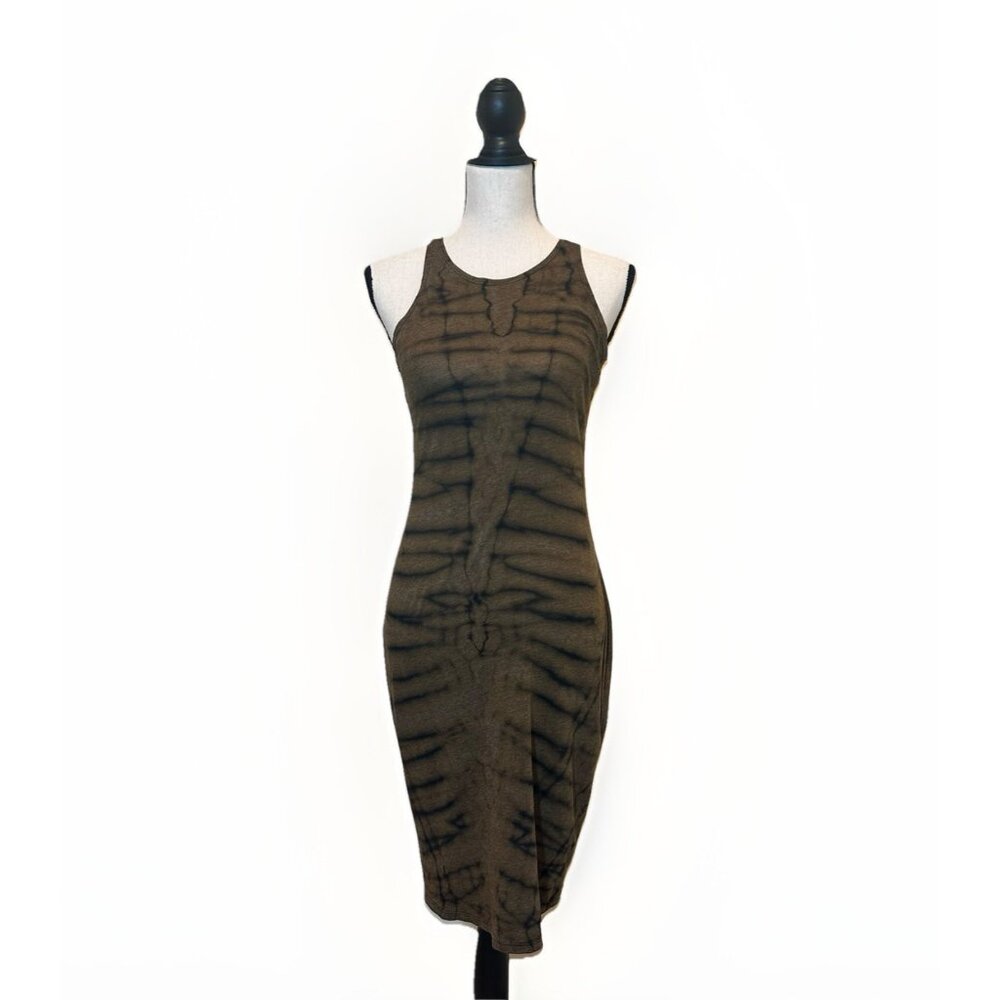 Raquel Allegra Dress Women’s Size 1 (Medium) Brown Tie Dye Point Sleeveless Midi - Picture 1 of 13